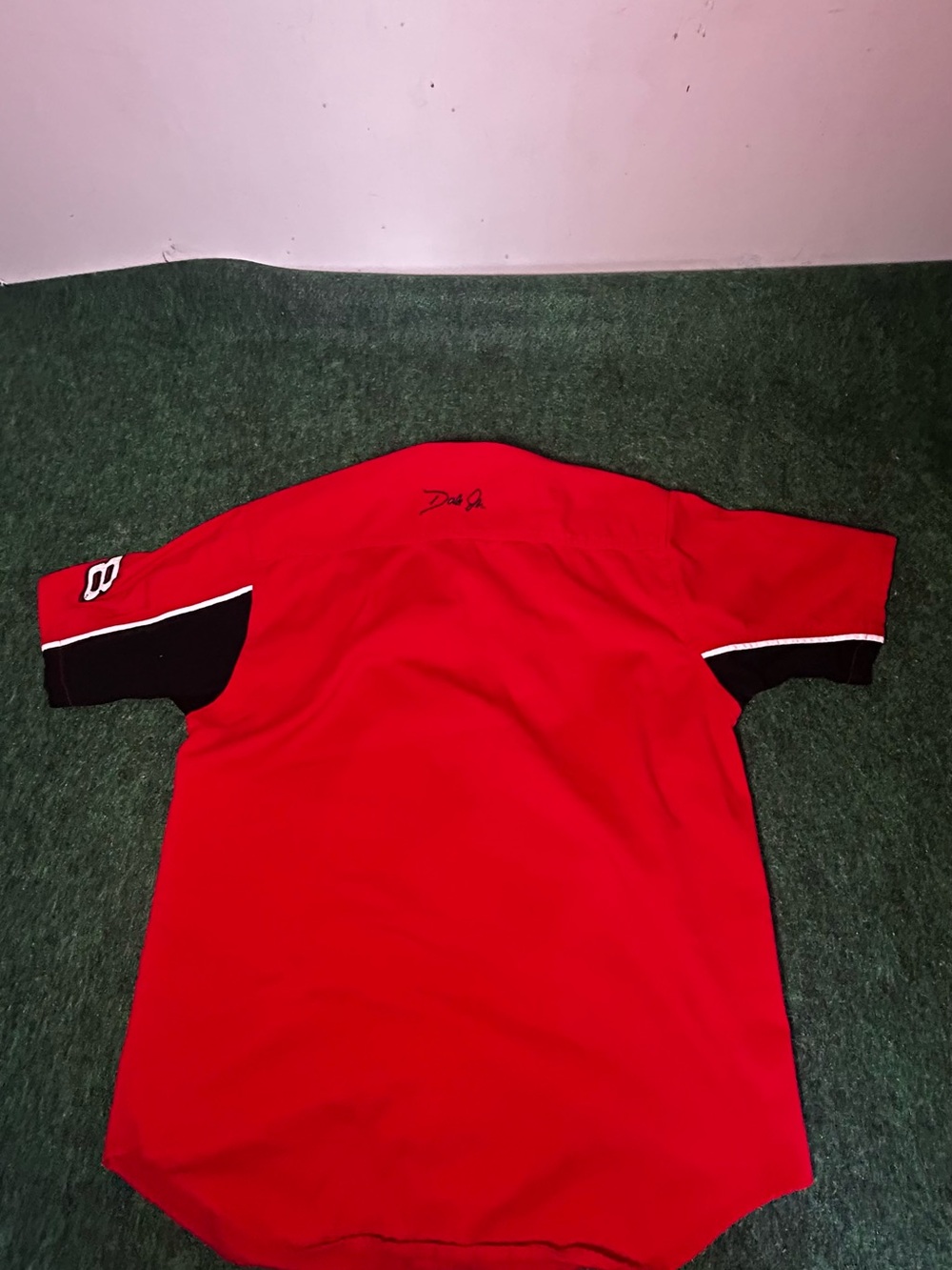 Budweiser Racing Button Up Red Black Boxy Fit - Picture 2 of 4